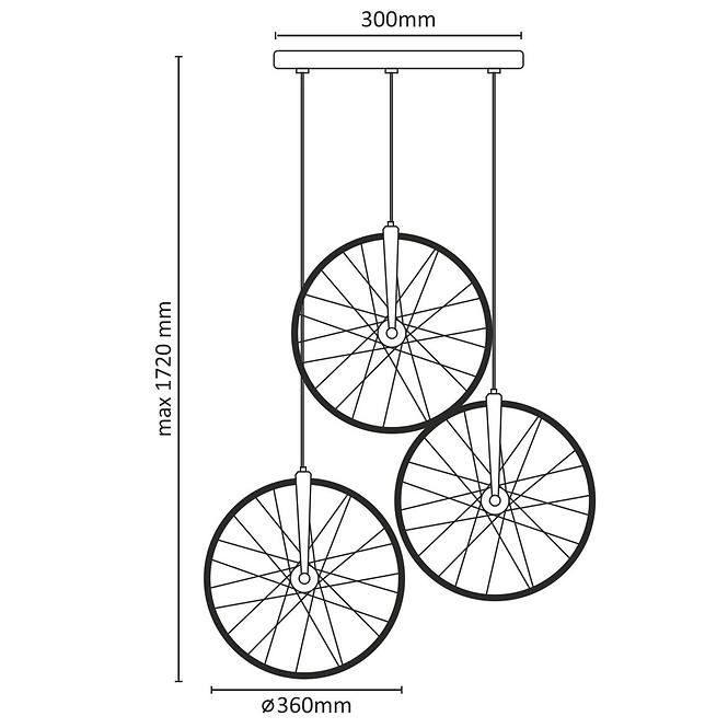 Luster Led Bicykl-3 307569 chrom 33W 3000K LW1