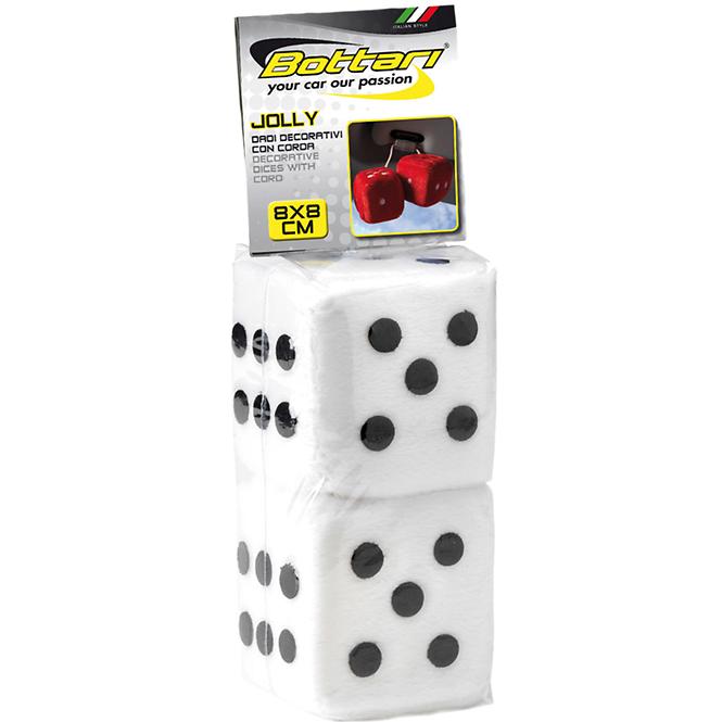 Dekorácia kocky Jolly biele 8x8 cm 2 ks