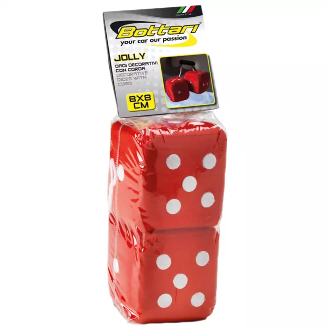 Dekorácia kocky Jolly červené 8x8 cm 2 ks