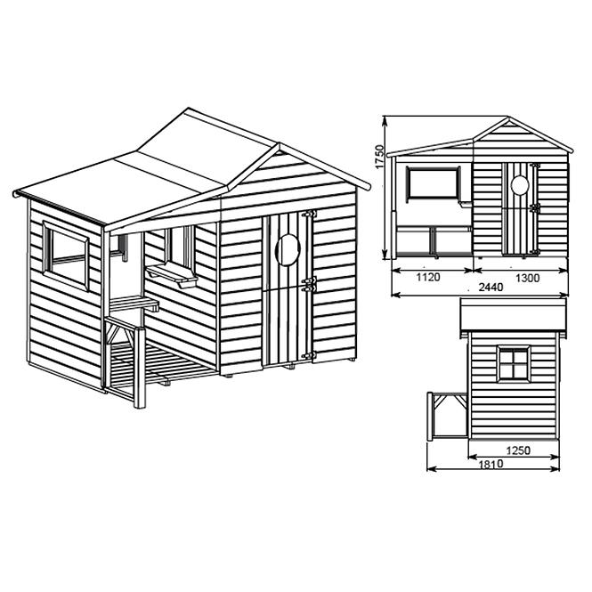 Detský domček Ela 243x125x175 cm