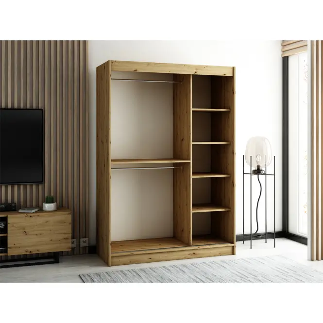 Skriňa Lamelo 150 Dub Artisan/čierna,7