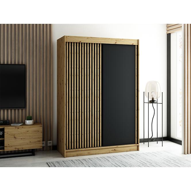 Skriňa Lamelo 150 Dub Artisan/čierna,8