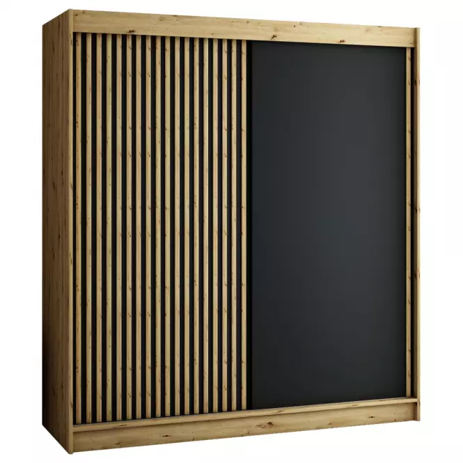 Skriňa Lamelo 200 Dub Artisan/čierna
