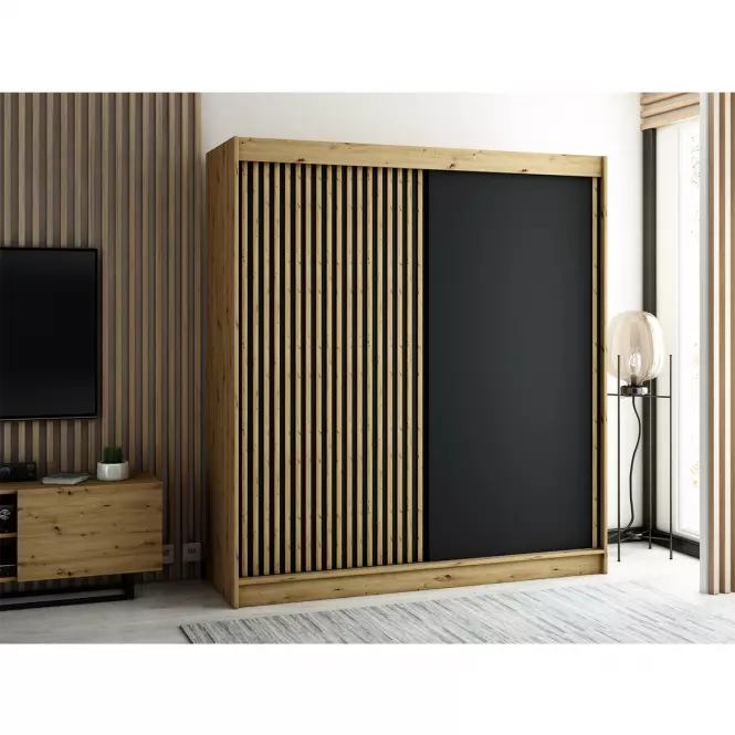 Skriňa Lamelo 200 Dub Artisan/čierna