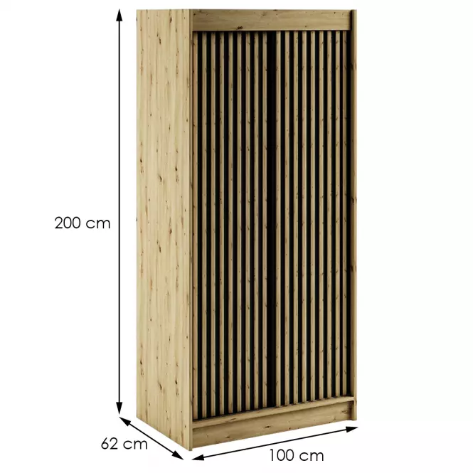 Skriňa Lamelo 1 100 Dub Artisan/čierna,2