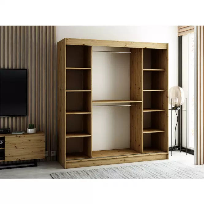 Skriňa Lamelo 1 200 Dub Artisan/čierna,7