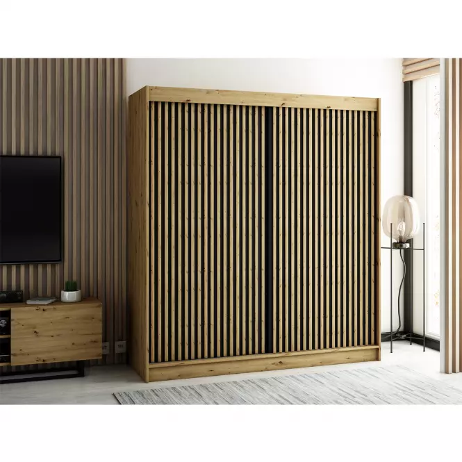 Skriňa Lamelo 1 200 Dub Artisan/čierna