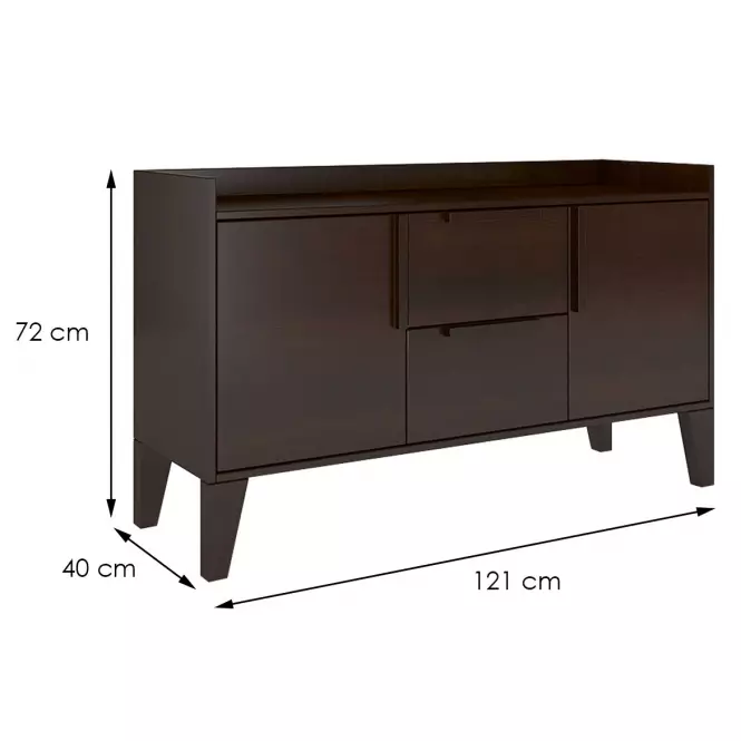Komoda drevená borovica SKANDICA AGAVA palisander,2