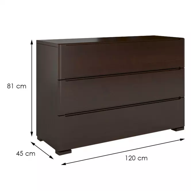Komoda Drevená borovica 3s Skandica Sparta Palisander,2
