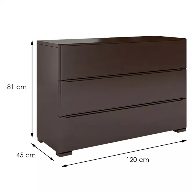 Komoda drevená buk 3s Skandica Sparta Palisander,2