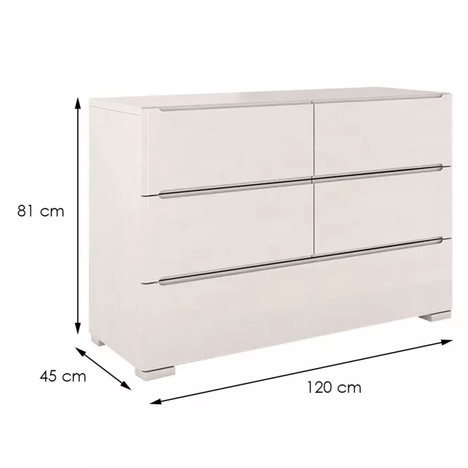 Komoda drevená buk 5s Skandica Sparta Biely,2