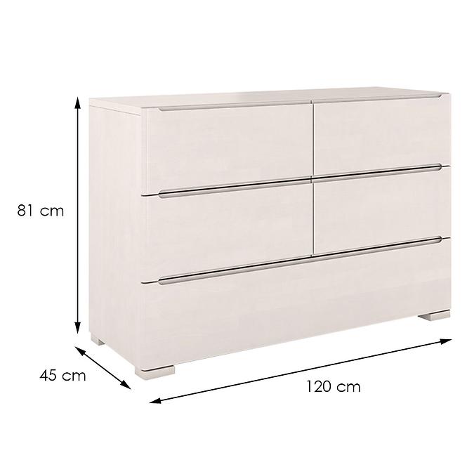 Komoda drevená buk 5s Skandica Sparta Biely,2