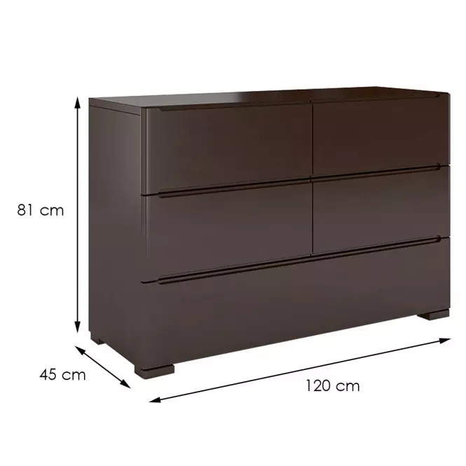 Komoda drevená buk 5s Skandica Sparta Palisander,2
