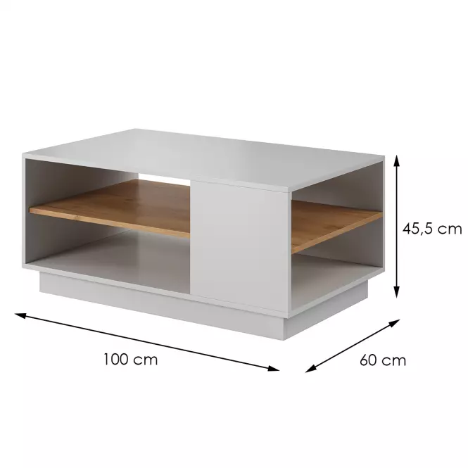 Konferenčný stolík 3d G Biely/Dub kraft zlatá,2