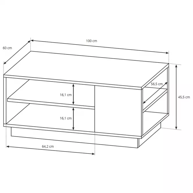 Konferenčný stolík 3d G Biely/Dub kraft zlatá,3