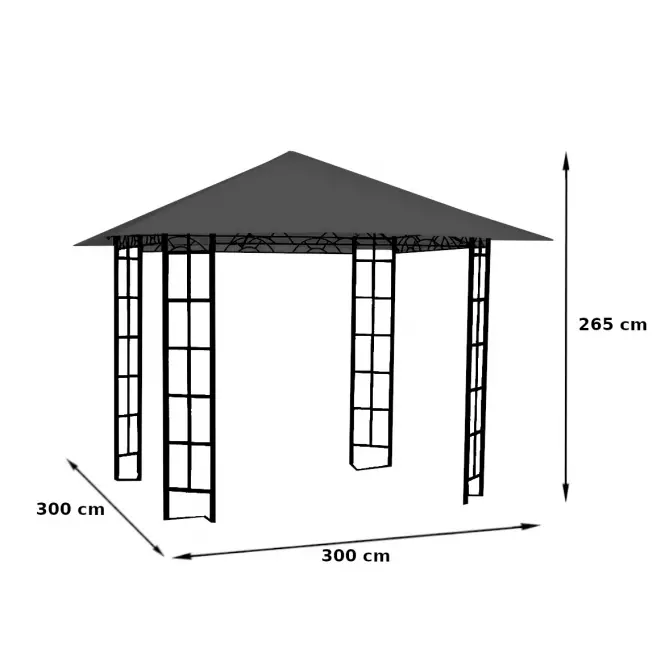 Záhradný pavilón 3x3x2,65 m béžová,2