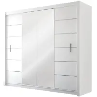 Skriňa Lizbona 2 203 cm biely/zrkdlo