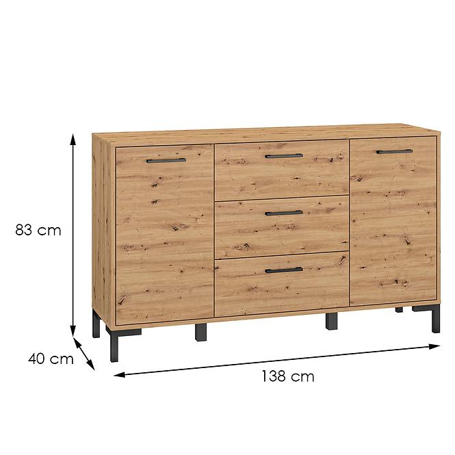 Komoda Nevio 12 Dub Artisan,2