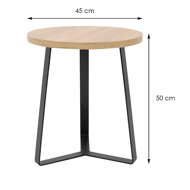 Konferenčný stolík Madox 45x50 prírodné/kov