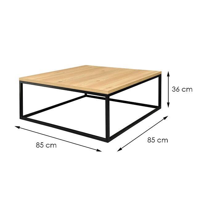 Konferenčný stolík Lennox 85x85x36 prírodný/kov