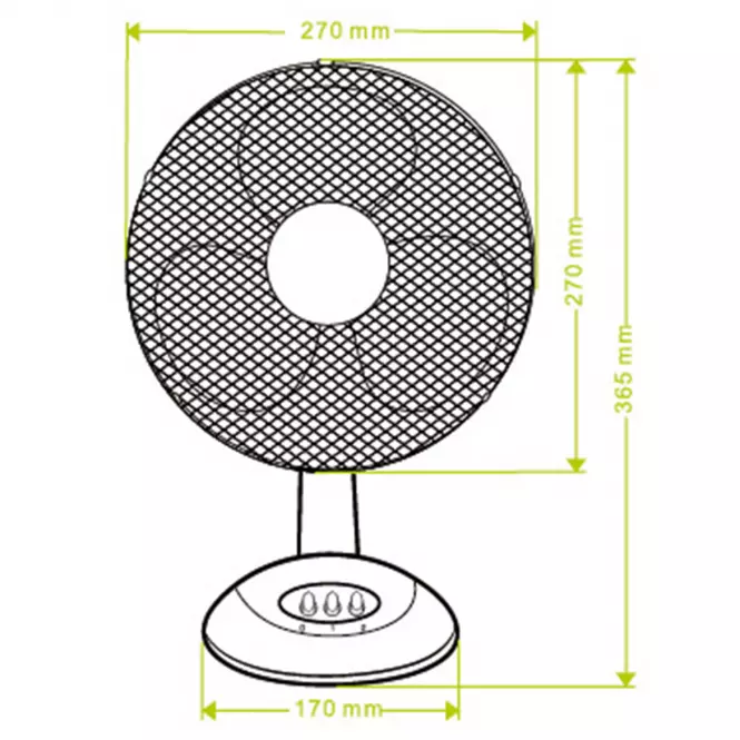 Ventilator stolny 9” VO0020 Biely