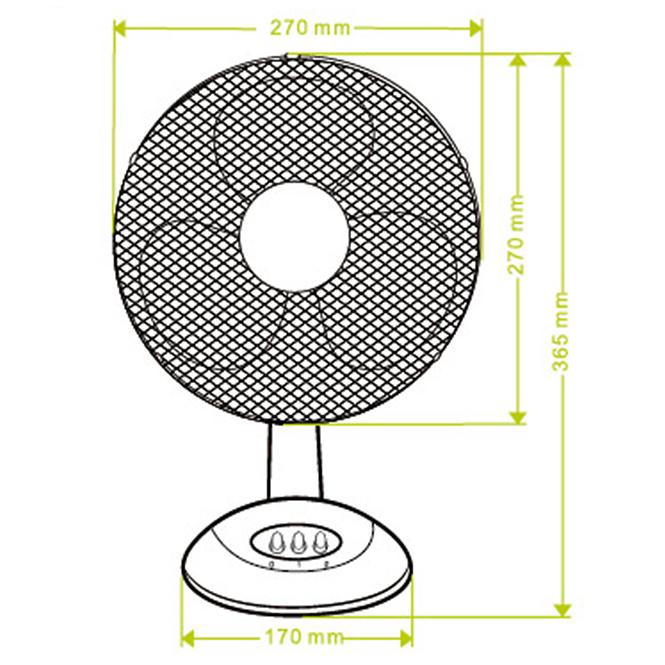 Ventilator stolny 9” VO0020 Biely,3