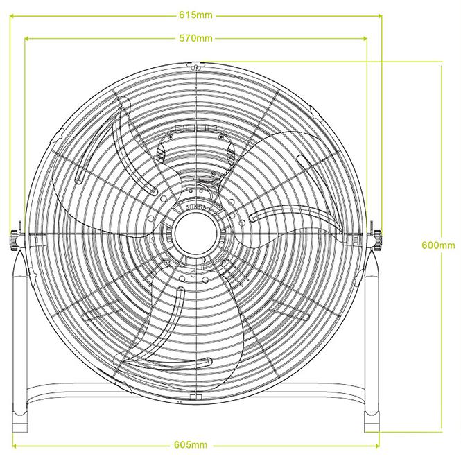 Ventilator kov 19,5” VO0548 Chrom,3