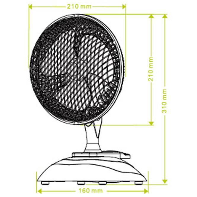 Ventilator stolny 6” VO0658 z klipsem