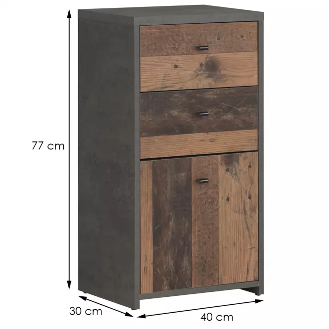 Komoda Best Chest Old Wood Vin/betón,2