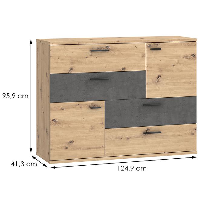 Komoda Skive Dub Artisan/betón,2