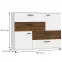 Komoda Skive biely lesk/orech Bakersfield,2