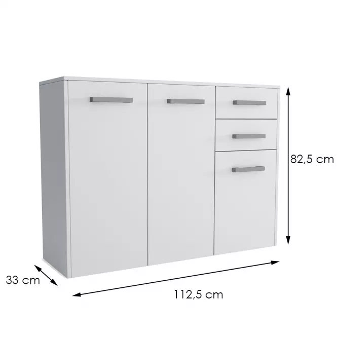 Komoda Scala 3D2S Biely,2