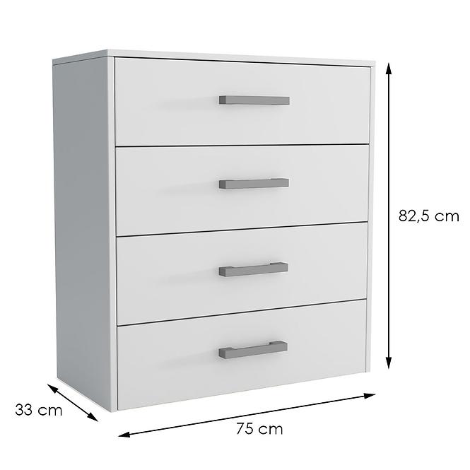 Komoda Scala 4S Biely,2