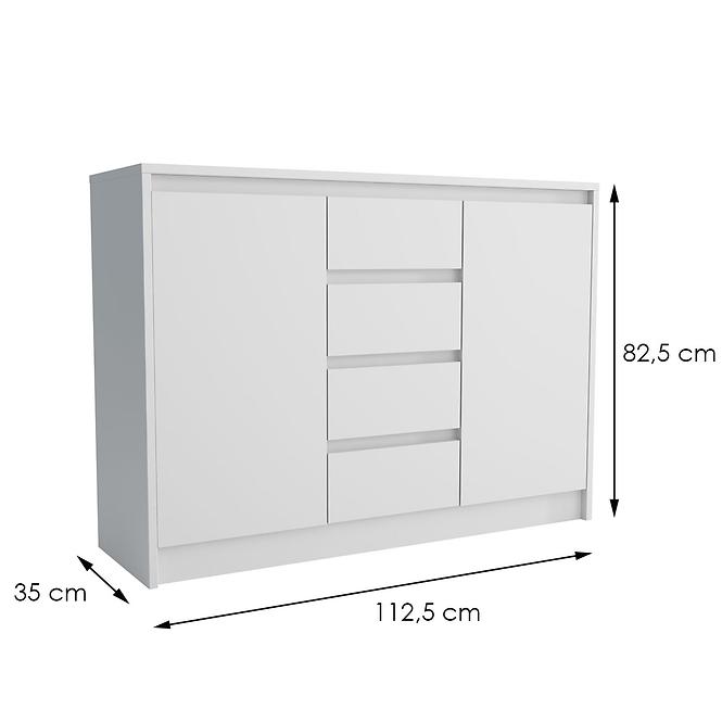 Komoda Aston 2D4S Biely