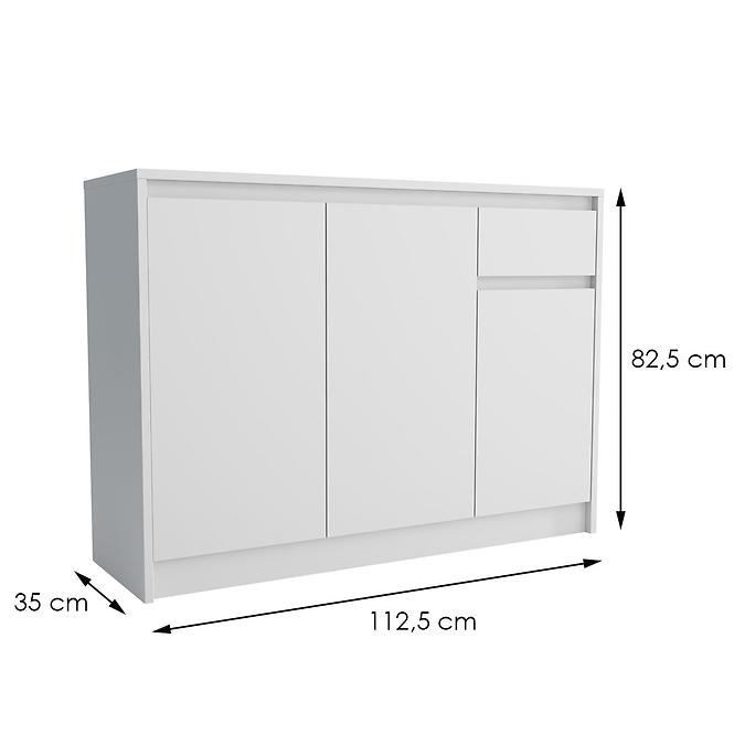 Komoda Aston 3D1S Biely,2