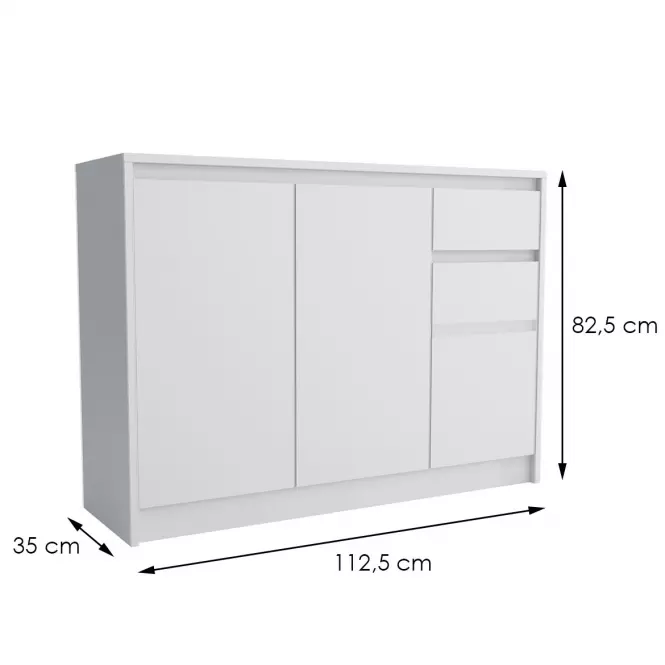 Komoda Aston 3D2S Biely,2