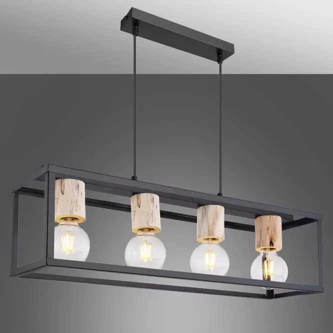 Lampa 15476-4H čierna-zlatá LS4