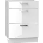 Kuchynská skrinka Oscar D60s/3 biely lesk/biela
