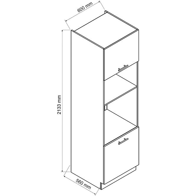 Kuchynská skrinka Oscar D60pk Mv 2133 Pl biely lesk/biela