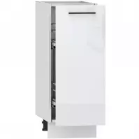 Kuchynská skrinka Oscar D30 Cargo + kôš biely lesk/biela