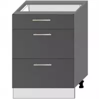 Kuchynská skrinka Oscar D60s/3 antracit lesk/biela
