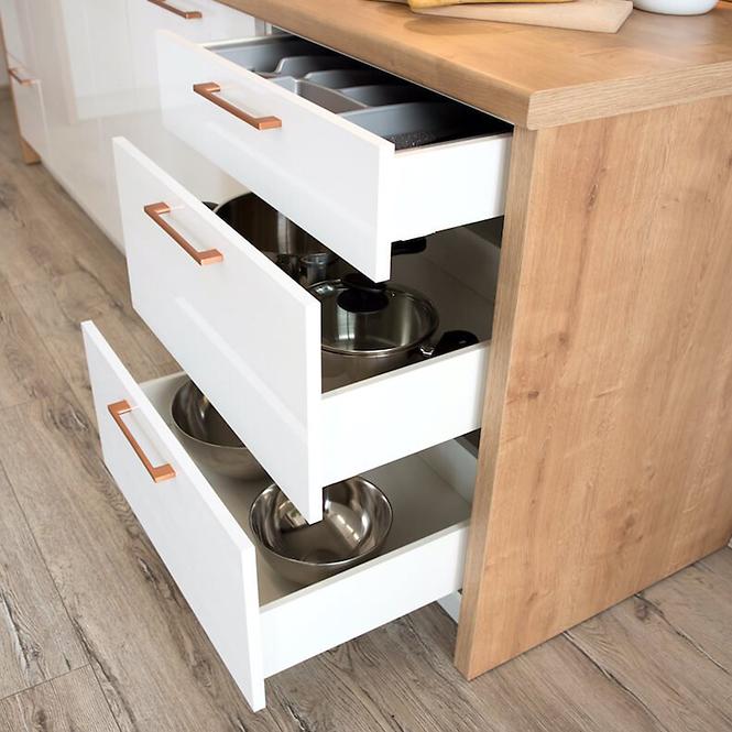 Kuchynská skrinka Oscar W60/68 Slim PL so strieborným digestorom,10