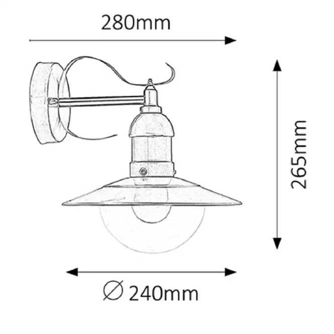 Nástenná záhradná lampa Oslo 8270 K1D,2