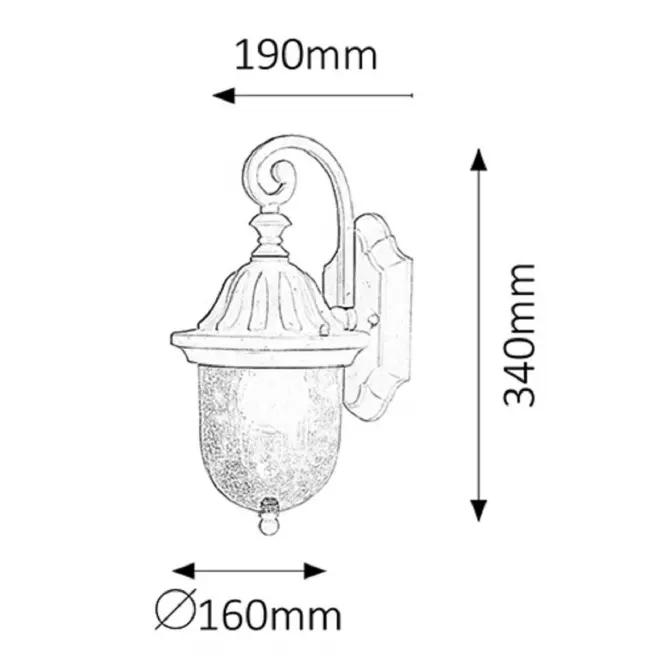 Nástenná záhradná lampa Sydney 8387 K1,3