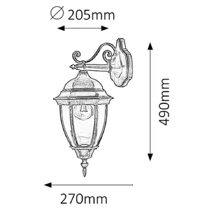 Nástenná záhradná lampa Toronto 8381 K1D,3