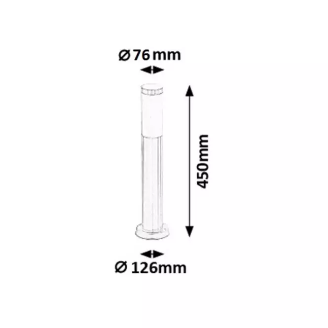 Záhradná lampa INOX 8263 LP450,3