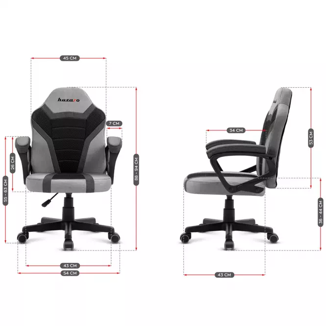 Otočné Kreslo Huzaro Ranger 1.0 Grey Mesh