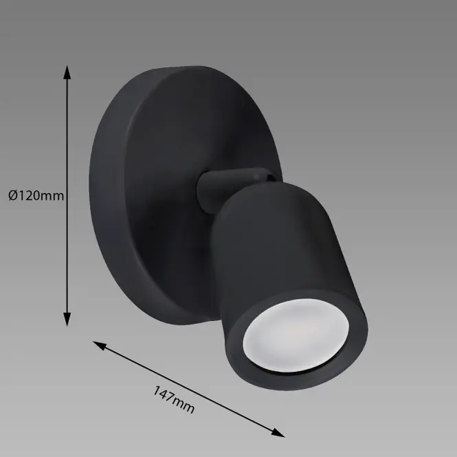 Nástenná lampa Bogna GU10 1C Black 03983 K1,2