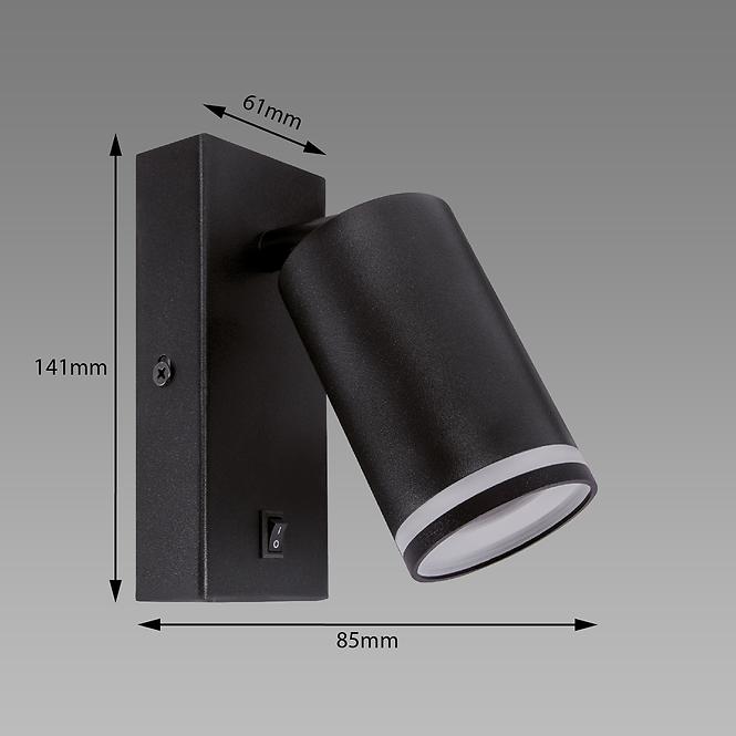 Nastenná lampa Zula WLL GU10 Black 03998 K1