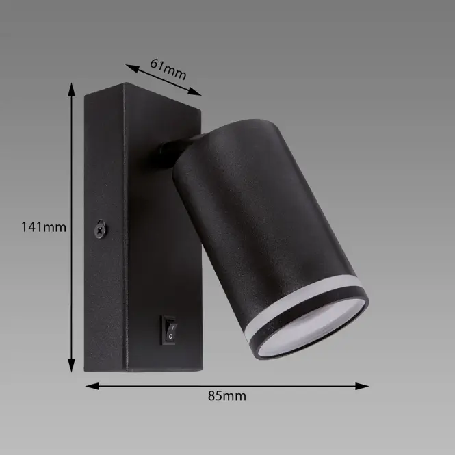 Nástenná lampa Zula WLL GU10 Black 03998 K1,5